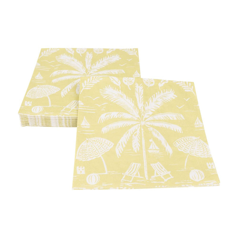 Caspari Palms And Parasols Key Lime Luncheon Napkins - 20 Per Package