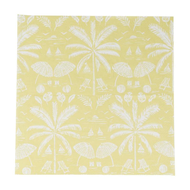 Caspari Palms And Parasols Key Lime Luncheon Napkins - 20 Per Package