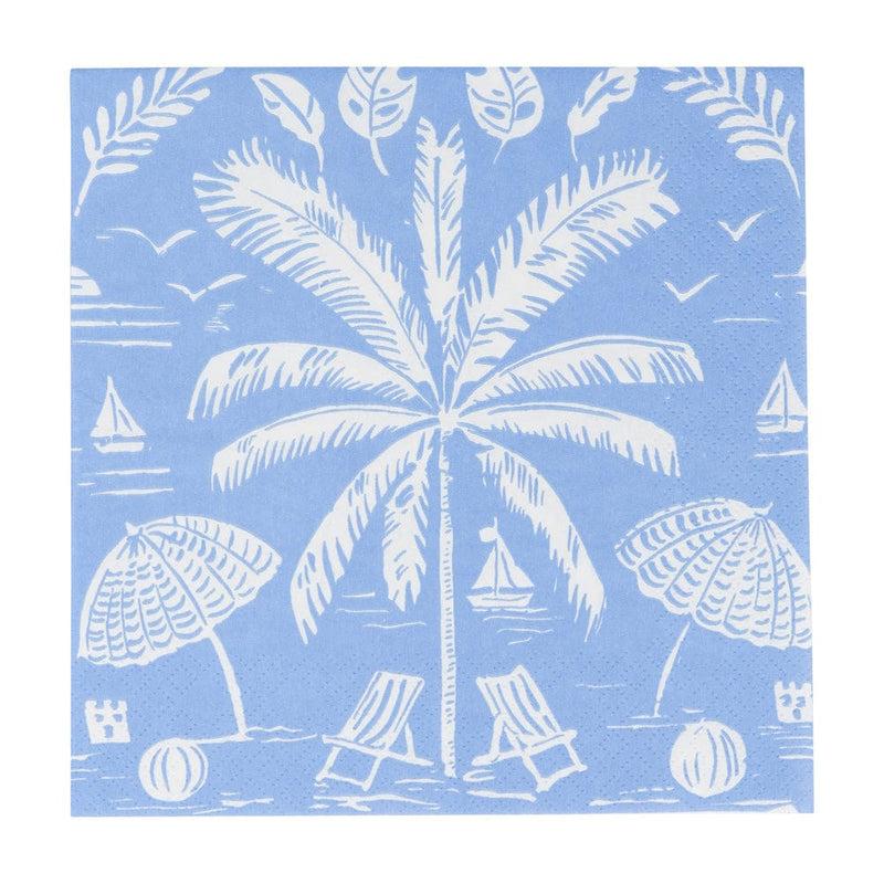 caspari Palms And Parasols Ocean Luncheon Napkins - 20 Per Package