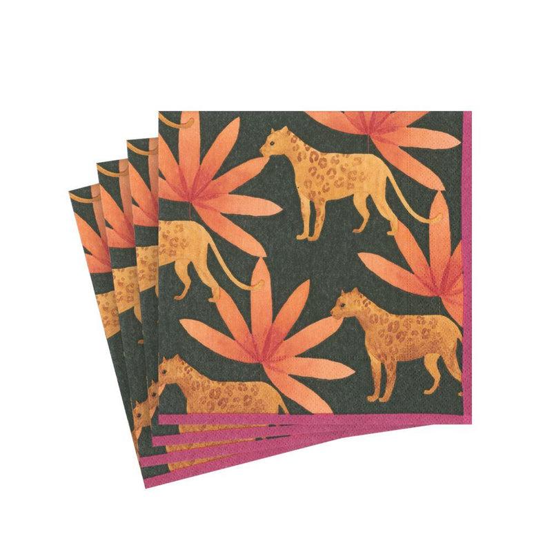 caspari Panthera Paper Cocktail Napkins in Fuchsia - 20 Per Package