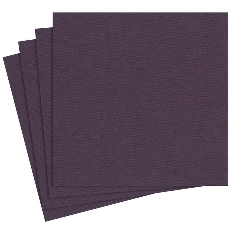 Caspari Paper Linen Solid Dinner Napkins In Aubergine - 12 Per Package