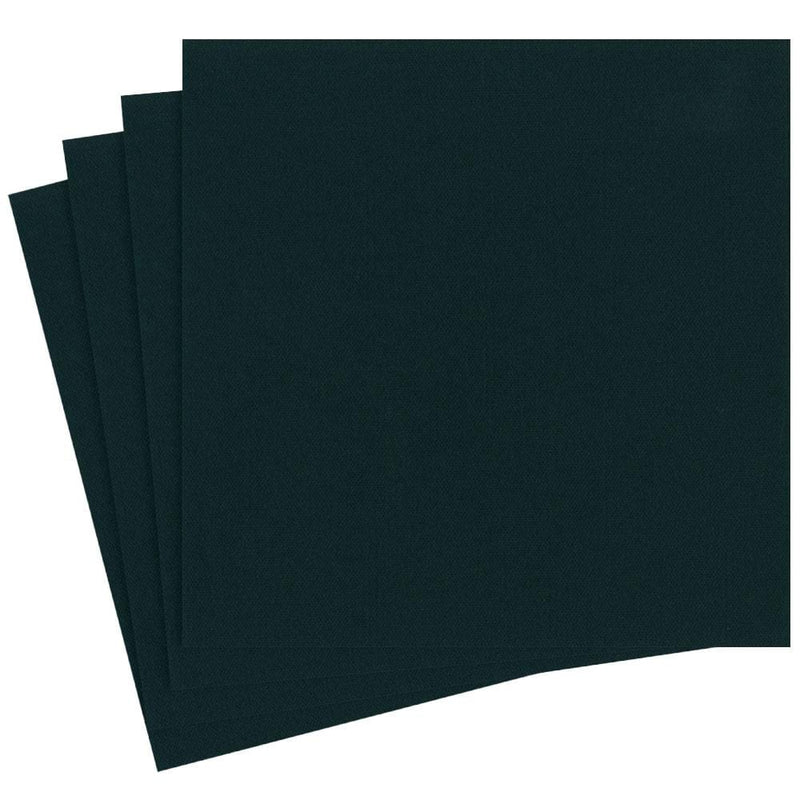 Caspari Paper Linen Solid Dinner Napkins In Black - 12 Per Package