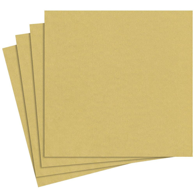 Caspari Paper Linen Solid Dinner Napkins In Gold - 12 Per Package