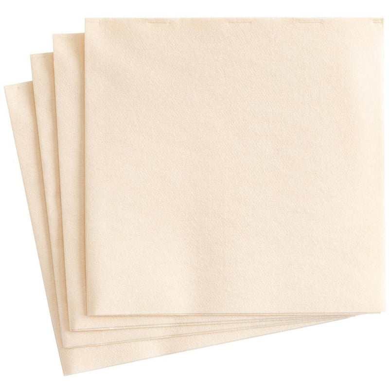 Caspari Paper Linen Solid Dinner Napkins In Ivory - 12 Per Package