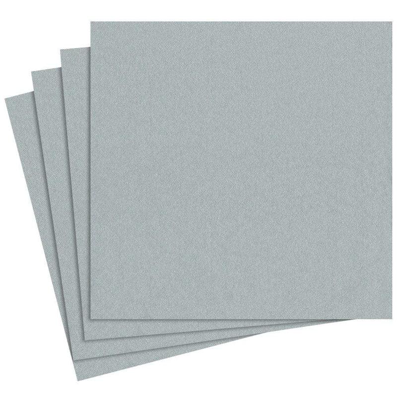 Caspari Paper Linen Solid Dinner Napkins In Silver - 12 Per Package