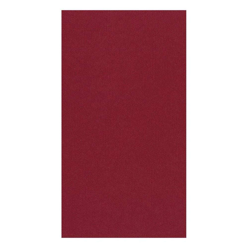 caspari Paper Linen Solid Guest Towel Napkins in Cranberry - 12 Per Package