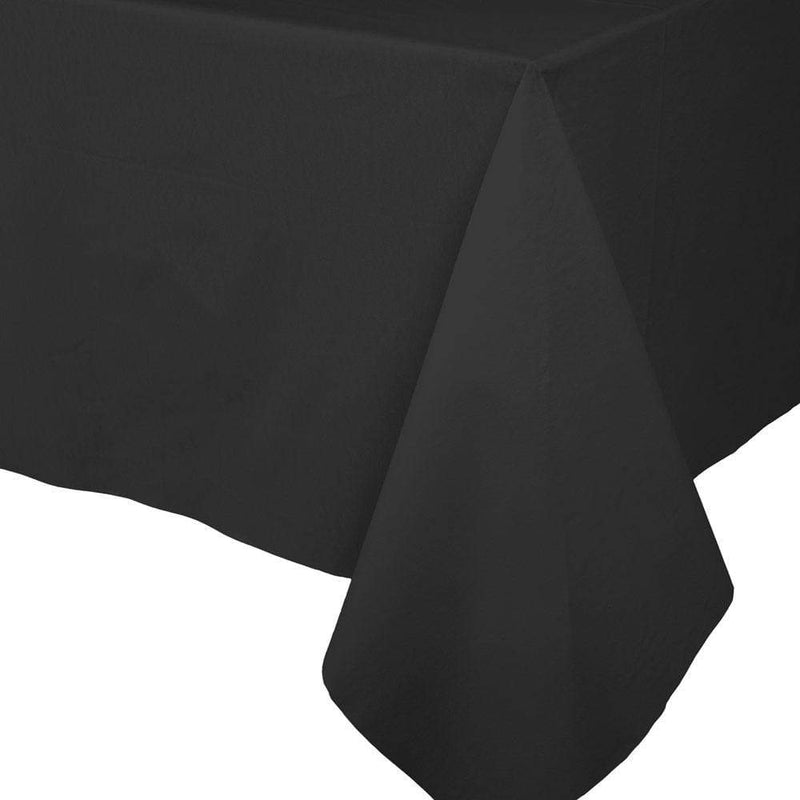 caspari Paper Linen Solid Table Cover in Black - 1 Each