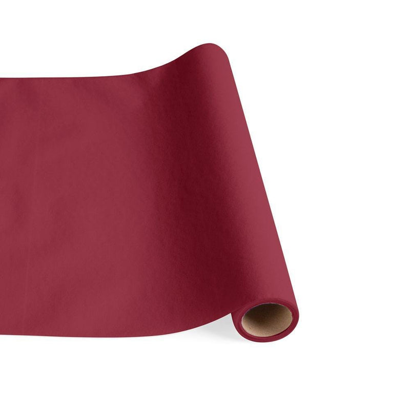 caspari Paper Linen Solid Table Runner in Cranberry - 1 Each