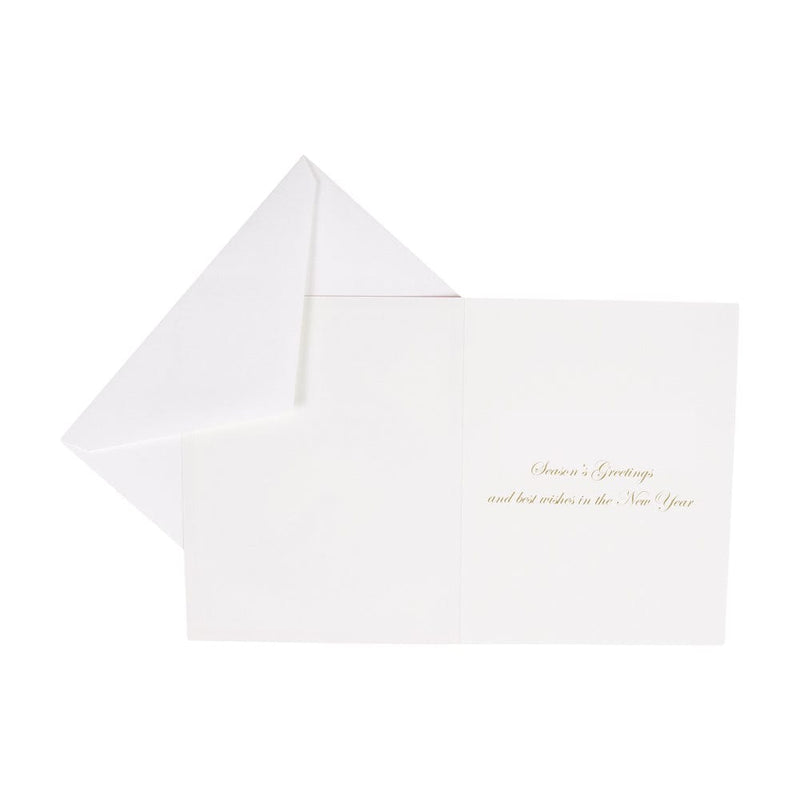 Caspari Partridge In A Pear Tree Embossed Boxed Christmas Cards - 10 Christmas Cards & 10 Envelopes