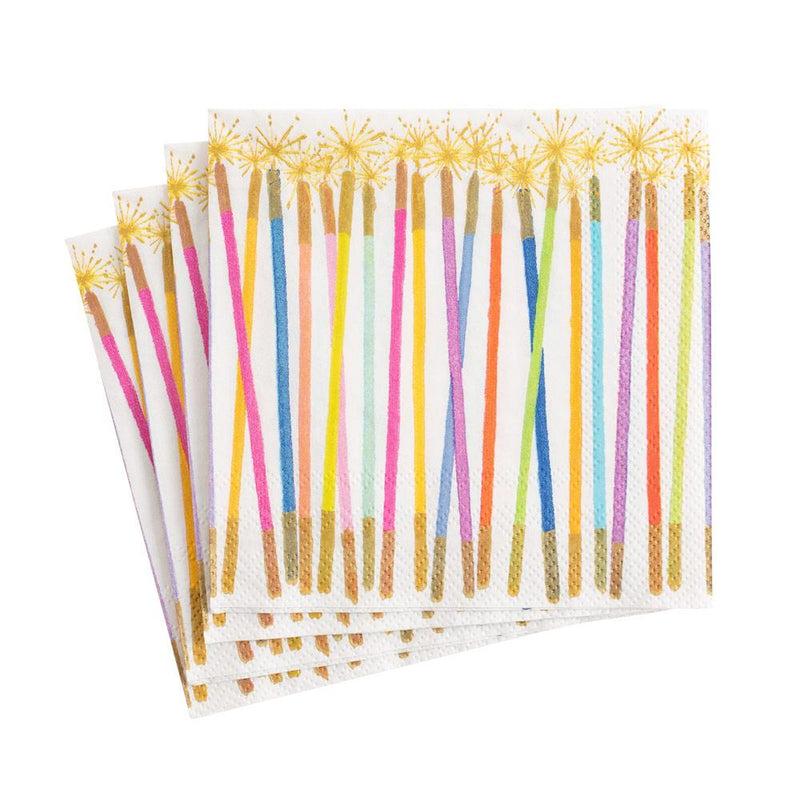 Caspari Party Candles Boxed Paper Cocktail Napkins - 40 Per Box