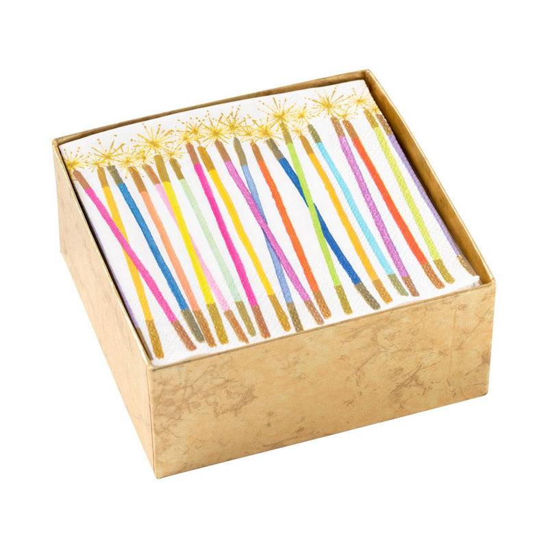 caspari Party Candles Boxed Paper Cocktail Napkins - 40 Per Box