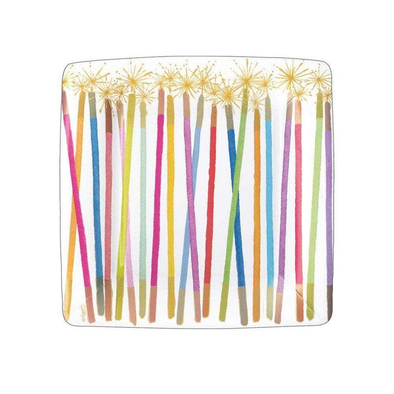 caspari Party Candles Square Paper Salad & Dessert Plates - 8 Per Package