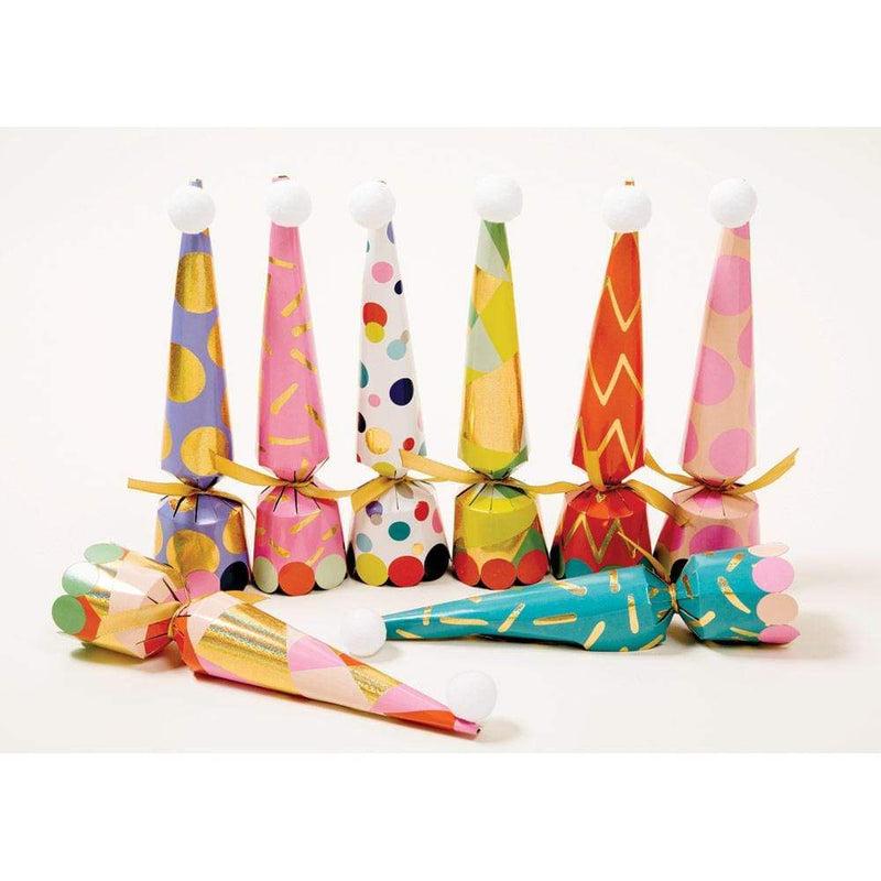 Caspari Party Hats Cone Celebration Crackers - 8 Per Box