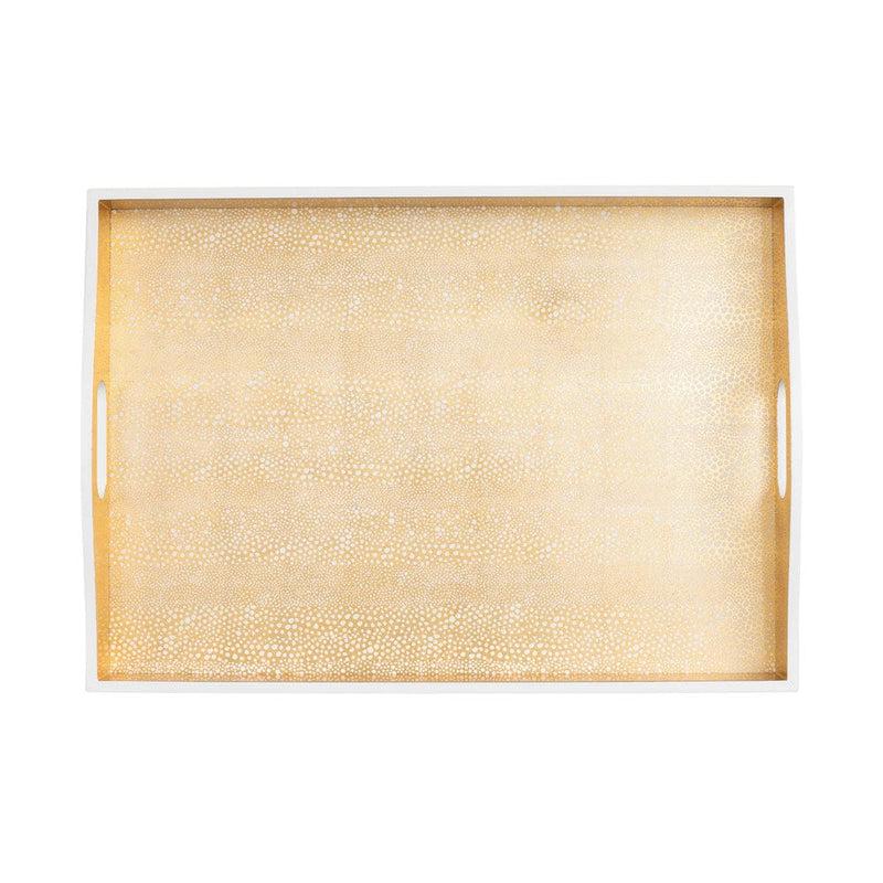 Caspari Pebble Lacquer Large Rectangle Tray In Gold - 1 Each