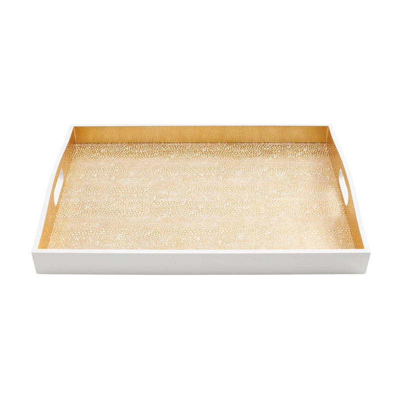 Caspari Pebble Lacquer Large Rectangle Tray In Gold - 1 Each