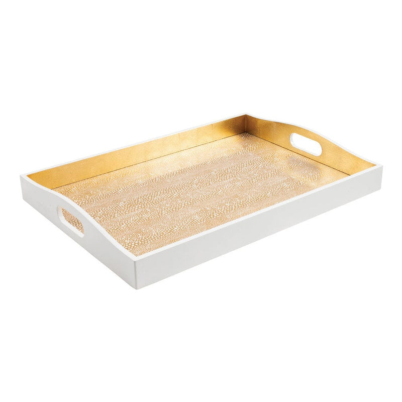 caspari Pebble Lacquer Large Rectangle Tray in Gold - 1 Each