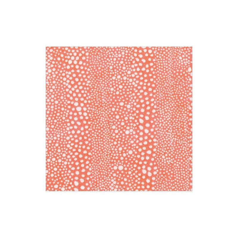 caspari Pebble Paper Linen Cocktail Napkins in Coral - 15 Per Package