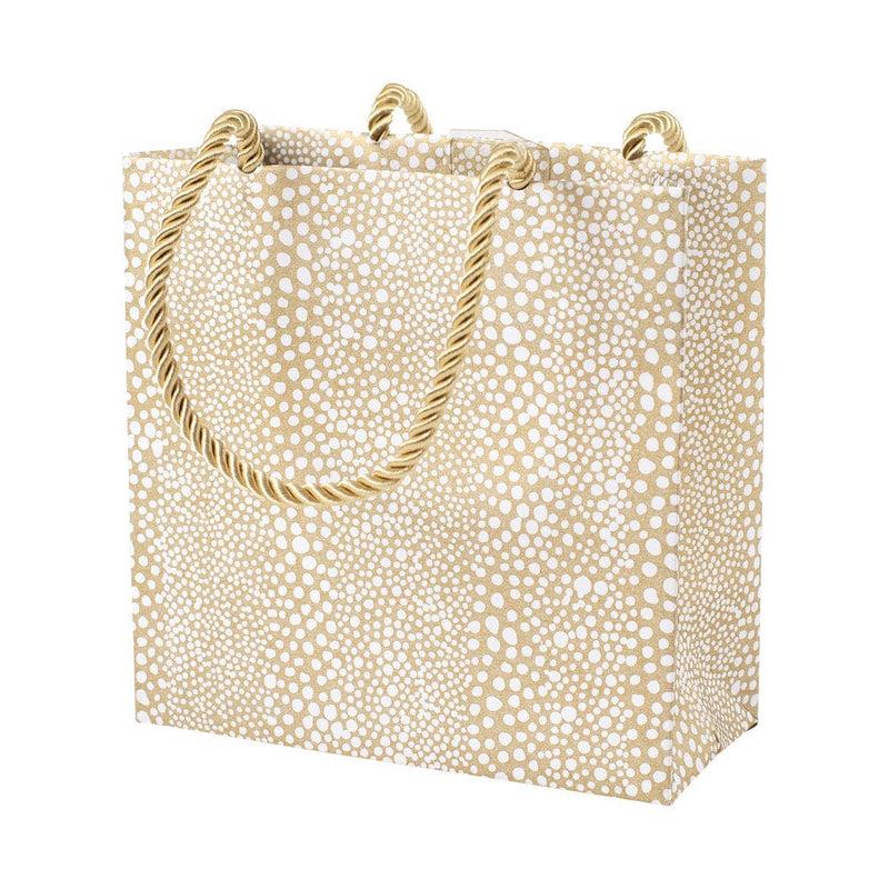 caspari Pebble Small Square Gift Bag in Gold - 1 Each