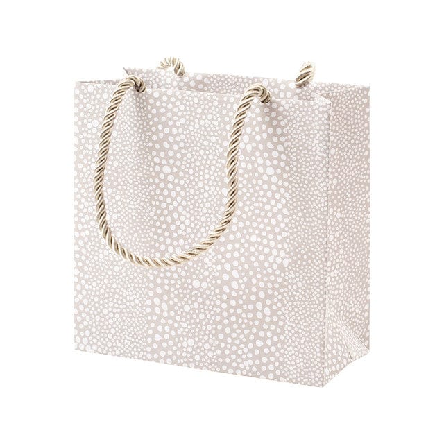 caspari Pebble Small Square Gift Bag in Grey - 1 Each
