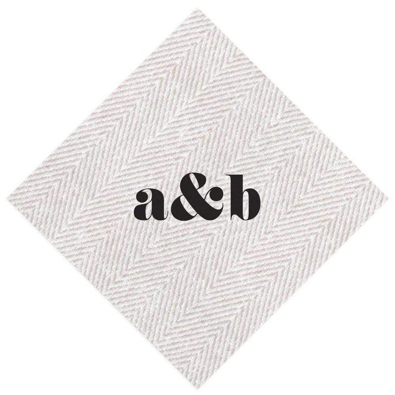 caspari Personalized Double Initial Jute Cocktail Napkins