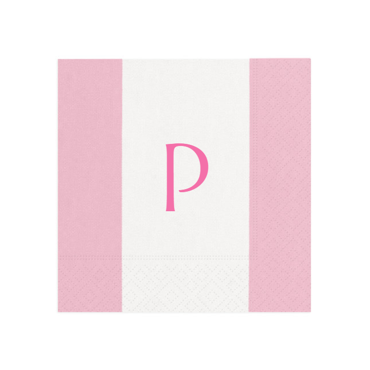 caspari Personalized Single Initial Bandol Stripe Cocktail Napkins