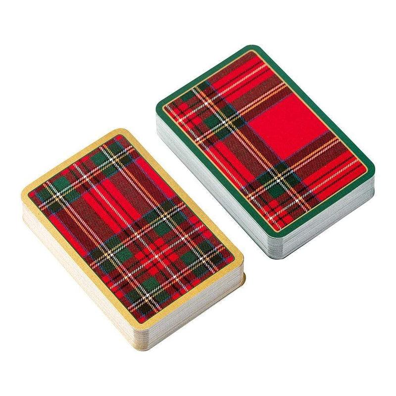 Caspari Plaid Bridge Gift Set - 2 Playing Card Decks & 2 Score Pads
