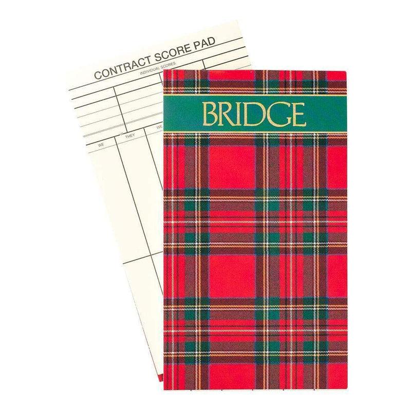 Caspari Plaid Bridge Gift Set - 2 Playing Card Decks & 2 Score Pads
