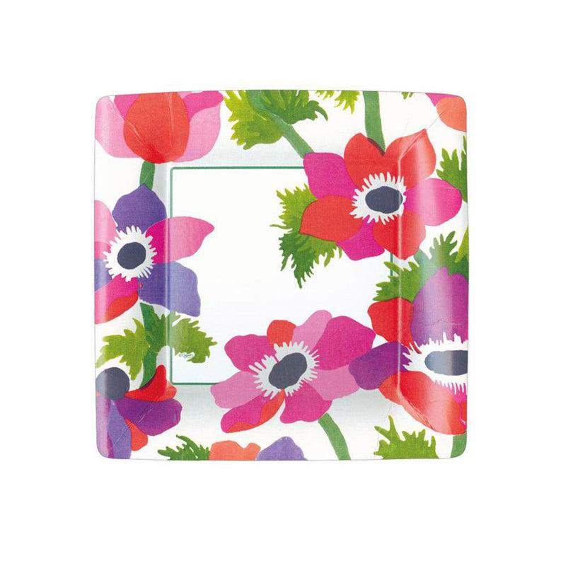 caspari Poiret Floral Paper Salad & Dessert Plates in Ivory - 8 Per Package