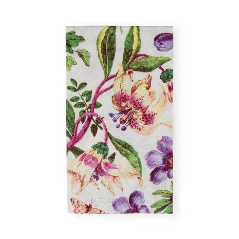 caspari Porcelain Blooms Ivory Guest Towel Napkins - 15 Per Package