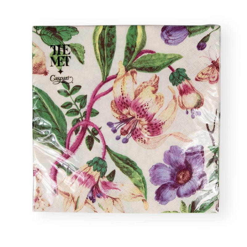 Caspari Porcelain Blooms Ivory Luncheon Napkins - 20 Per Package