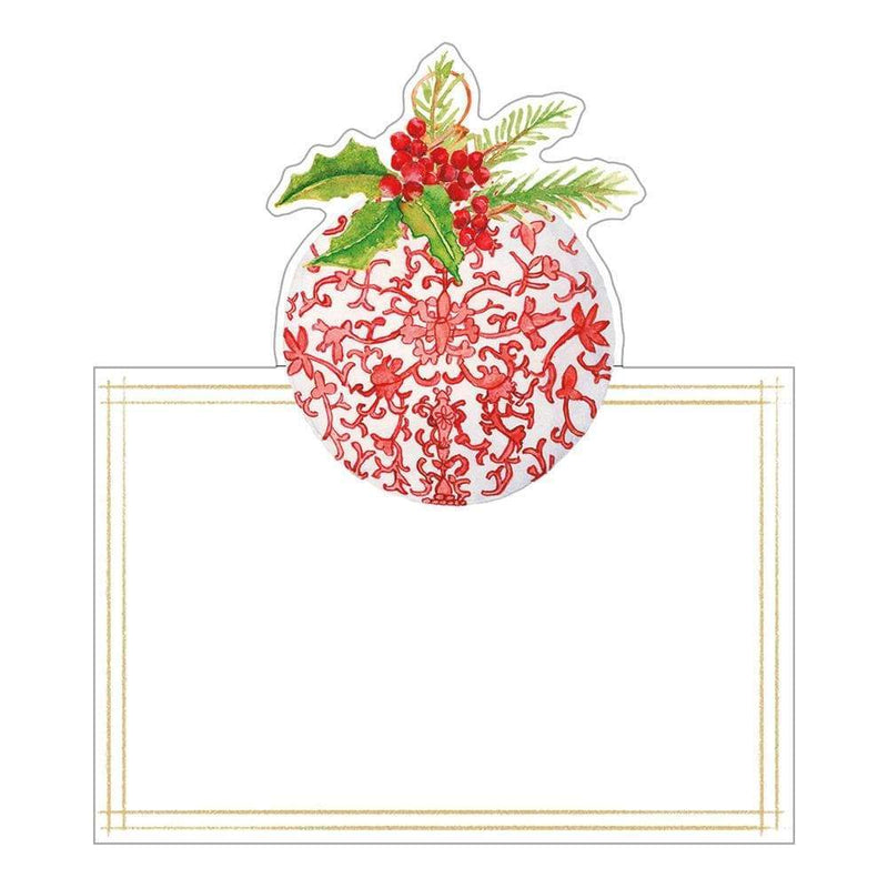 Caspari Porcelain Ornaments Die-Cut Place Cards - 8 Per Package