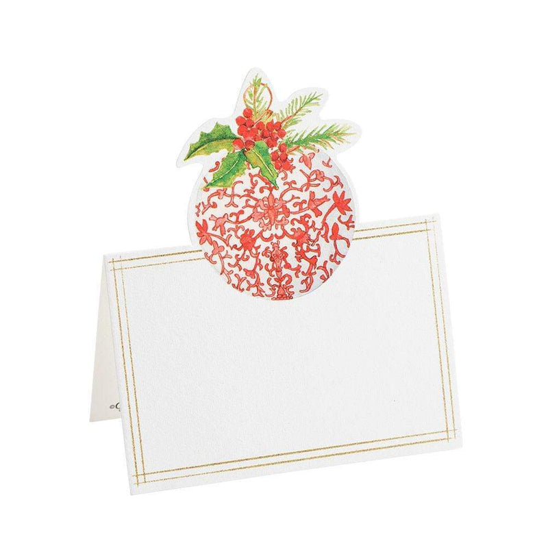 caspari Porcelain Ornaments Die-Cut Place Cards - 8 Per Package