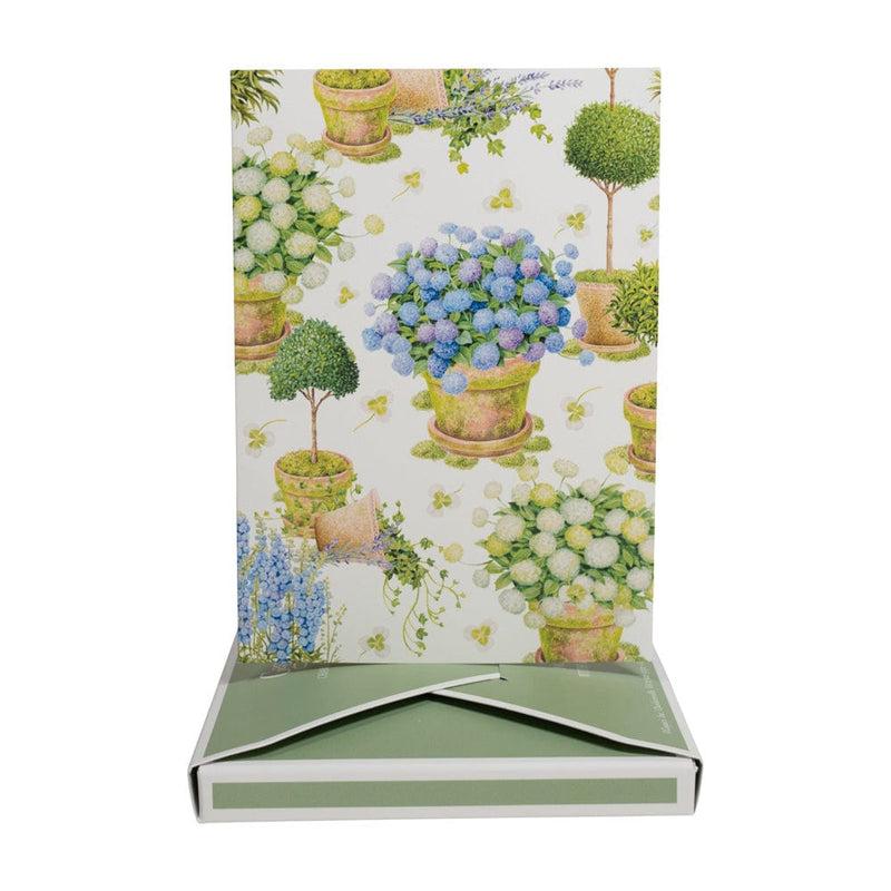 Caspari Potted Hydrangeas Boxed Note Cards - 8 Note Cards & 8 Envelopes