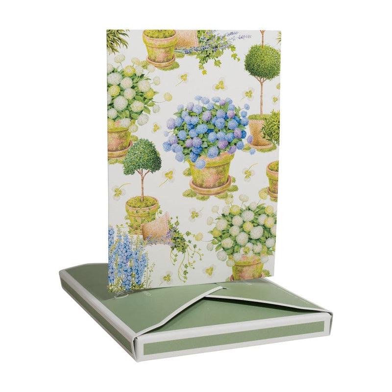 Caspari Potted Hydrangeas Boxed Note Cards - 8 Note Cards & 8 Envelopes