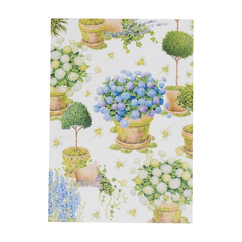 caspari Potted Hydrangeas Boxed Note Cards - 8 Note Cards & 8 Envelopes