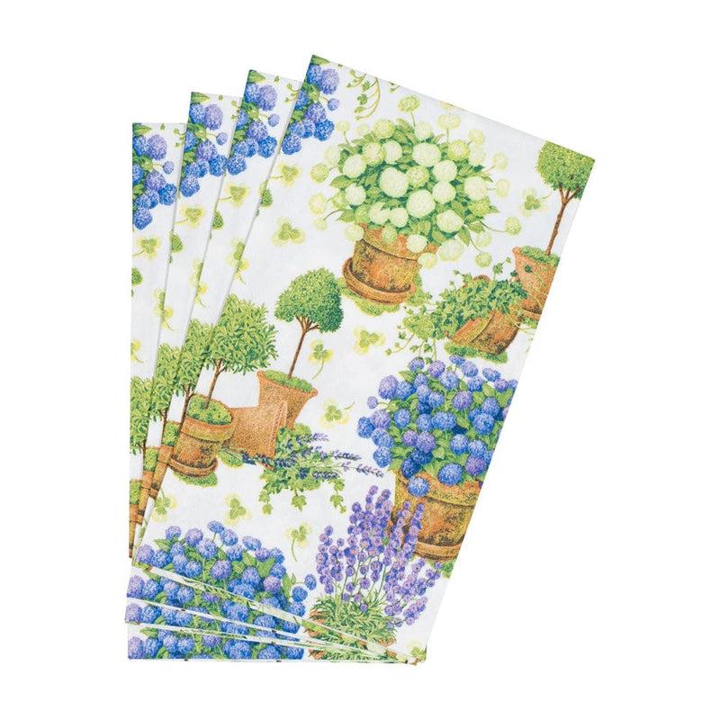 Caspari Potted Hydrangeas Guest Towel Napkins - 15 Per Package