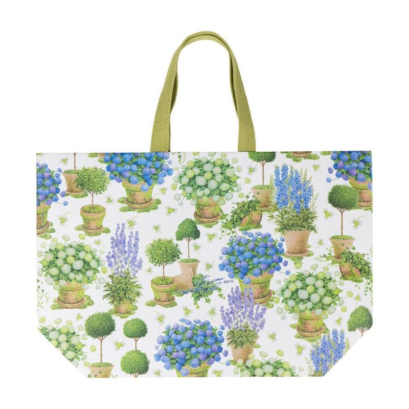 Caspari Potted Hydrangeas Large Tote Gift Bags - One Gift Bag Included