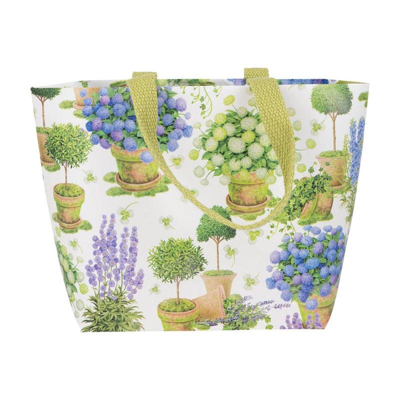 caspari Potted Hydrangeas Small Tote Gift Bags - One Gift Bag Included