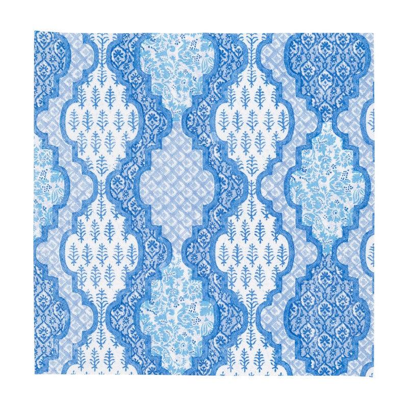 Caspari Provençal Cotton Blue Cocktail Napkins - 20 Per Package