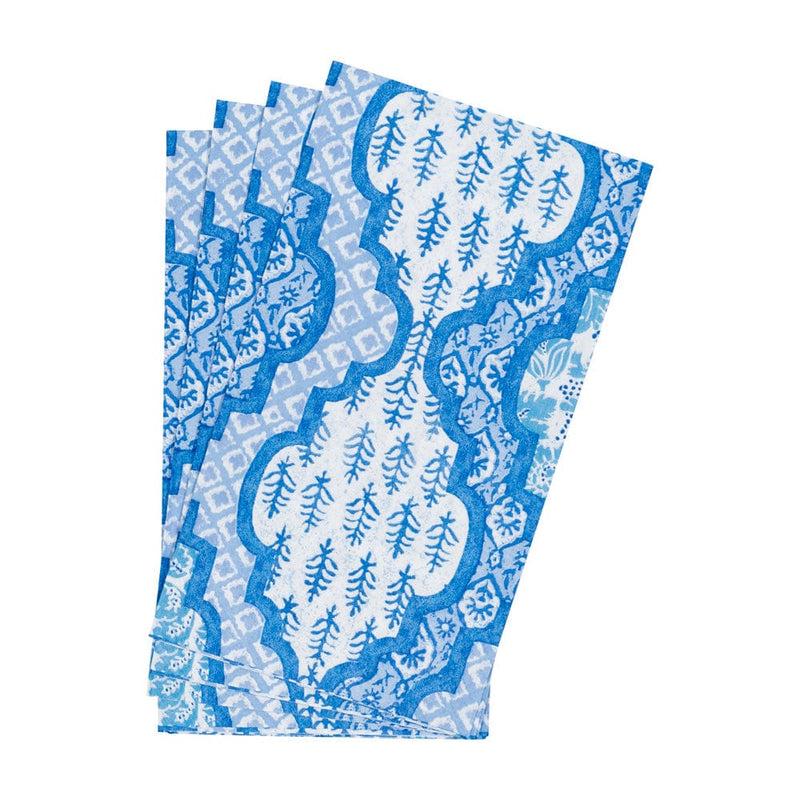 Caspari Provençal Cotton Blue Guest Towel Napkins - 15 Per Package