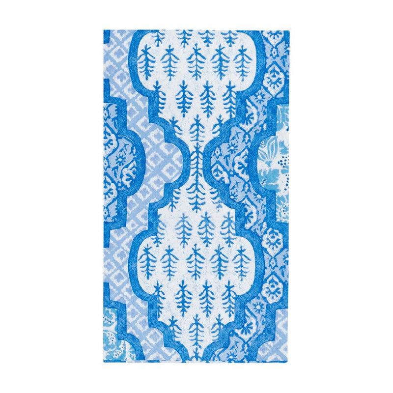 caspari Provençal Cotton Blue Guest Towel Napkins - 15 Per Package