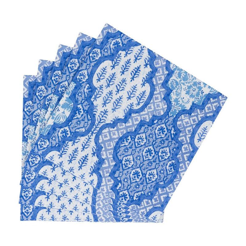 Caspari Provençal Cotton Blue Luncheon Napkins - 20 Per Package