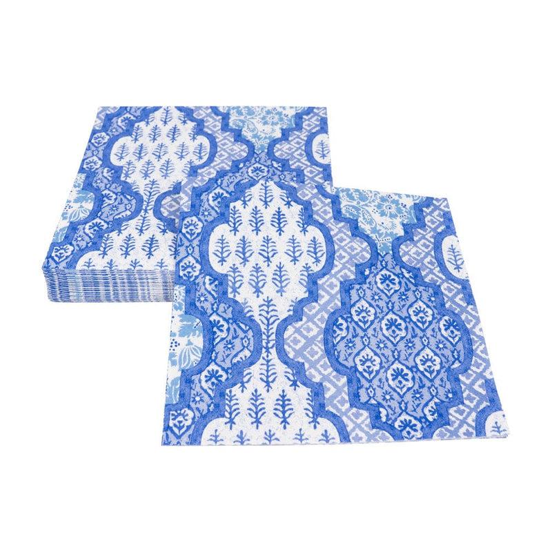 Caspari Provençal Cotton Blue Luncheon Napkins - 20 Per Package