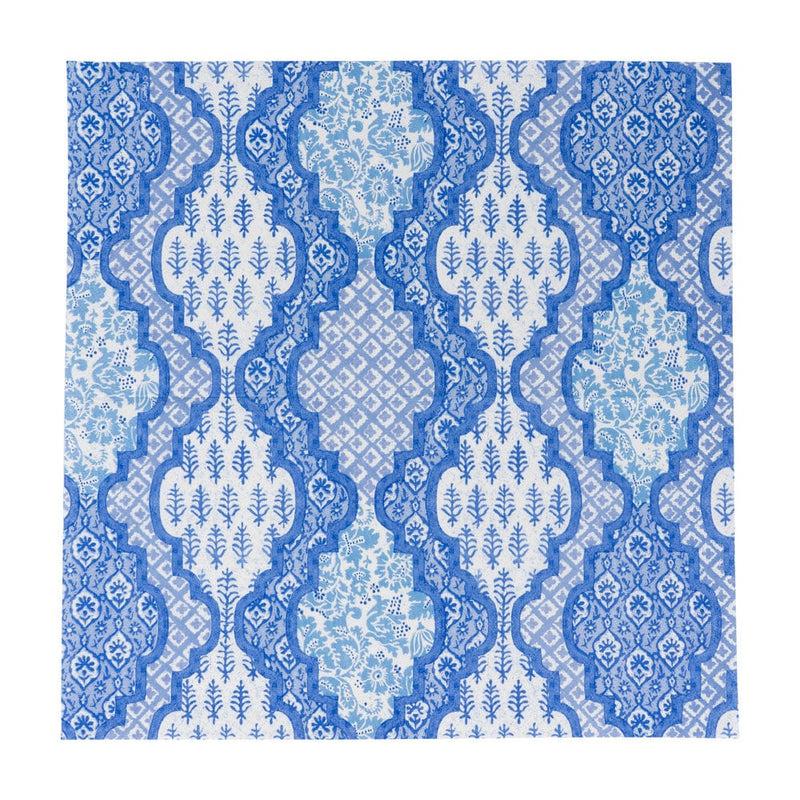 Caspari Provençal Cotton Blue Luncheon Napkins - 20 Per Package