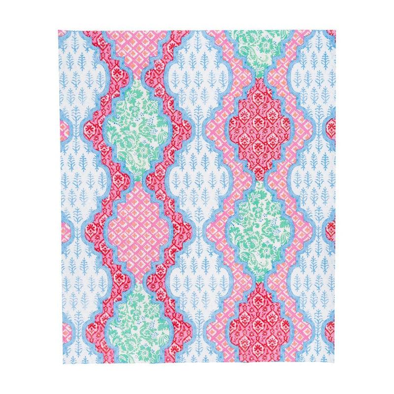 Caspari Provençal Cotton Pink Multi Guest Towel Napkins - 15 Per Package