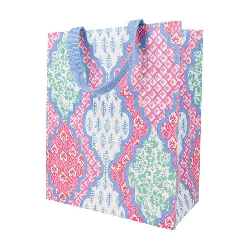 Caspari Provençal Cotton Pink Multi Large Gift Bags - One Gift Bag Included