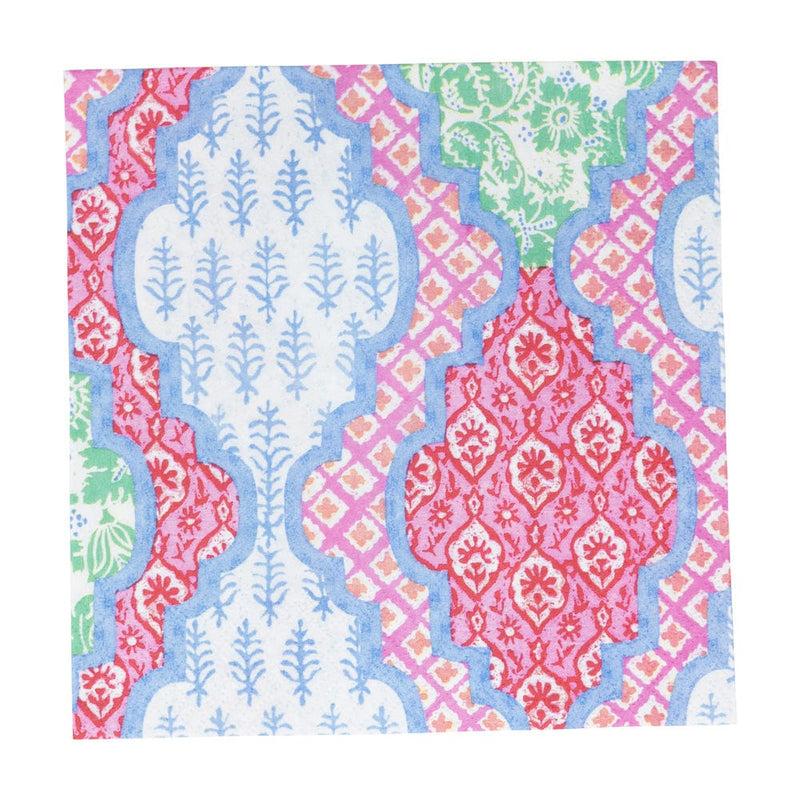 caspari Provençal Cotton Pink Multi Luncheon Napkins - 20 Per Package