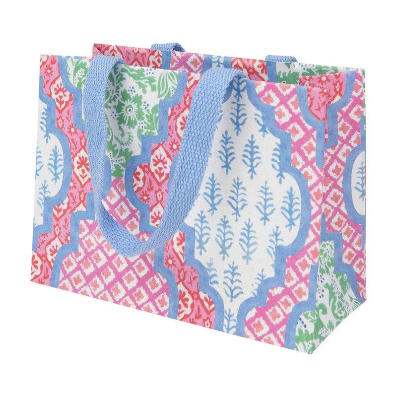 Caspari Provençal Cotton Pink Multi Small Gift Bags - One Gift Bag Included