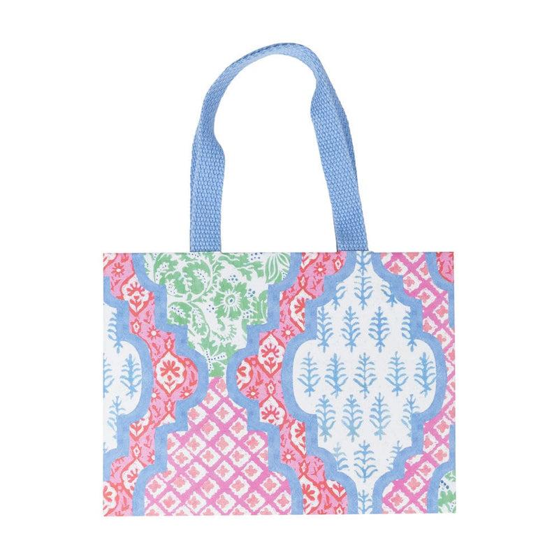 Caspari Provençal Cotton Pink Multi Small Gift Bags - One Gift Bag Included