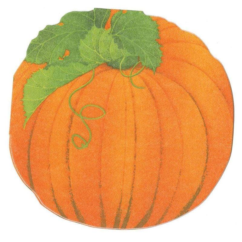 caspari Pumpkin Die-Cut Paper Linen Party Napkins - 15 Per Package